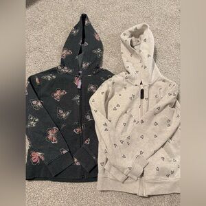 Cat & Jack Black and Cream Butterfly Heart Hoodies